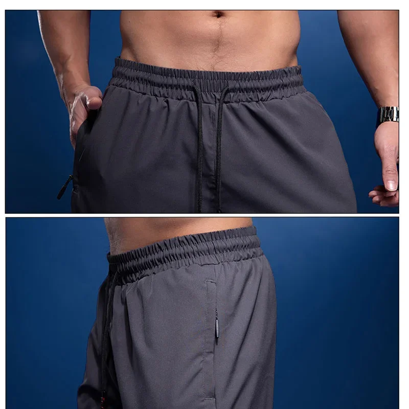 Pantalones deportivos con bolsillos y cremallera para hombre, pantalón de chándal para entrenamiento de fútbol, Fitness, novedad