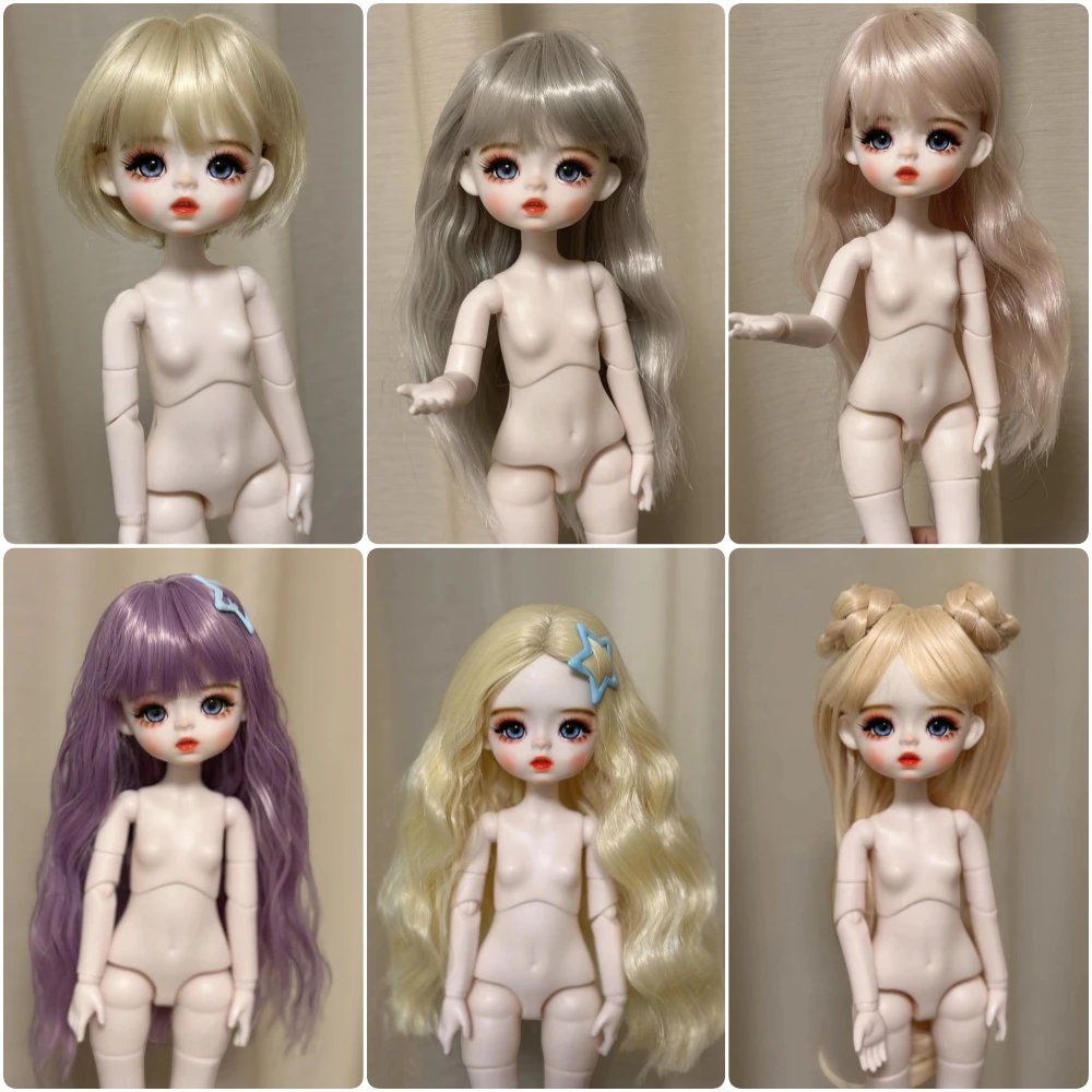 

Cute Short Hair Doll Handmade Makeup Doll 30cm Fashionable Curly Hair Girl Dolls Girl Surprise Gift 1/6 BJD Doll