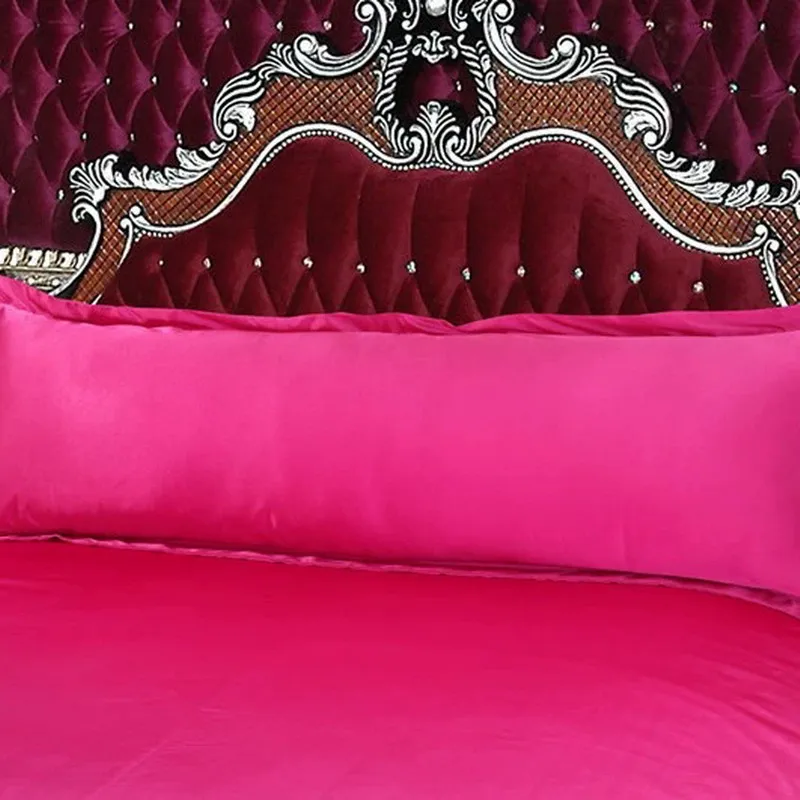 

1 шт., длинная наволочка 120/150 см, белая однотонная наволочка, шелковая атласная ткань, домашний текстиль, 2 размера для свадебных подушек