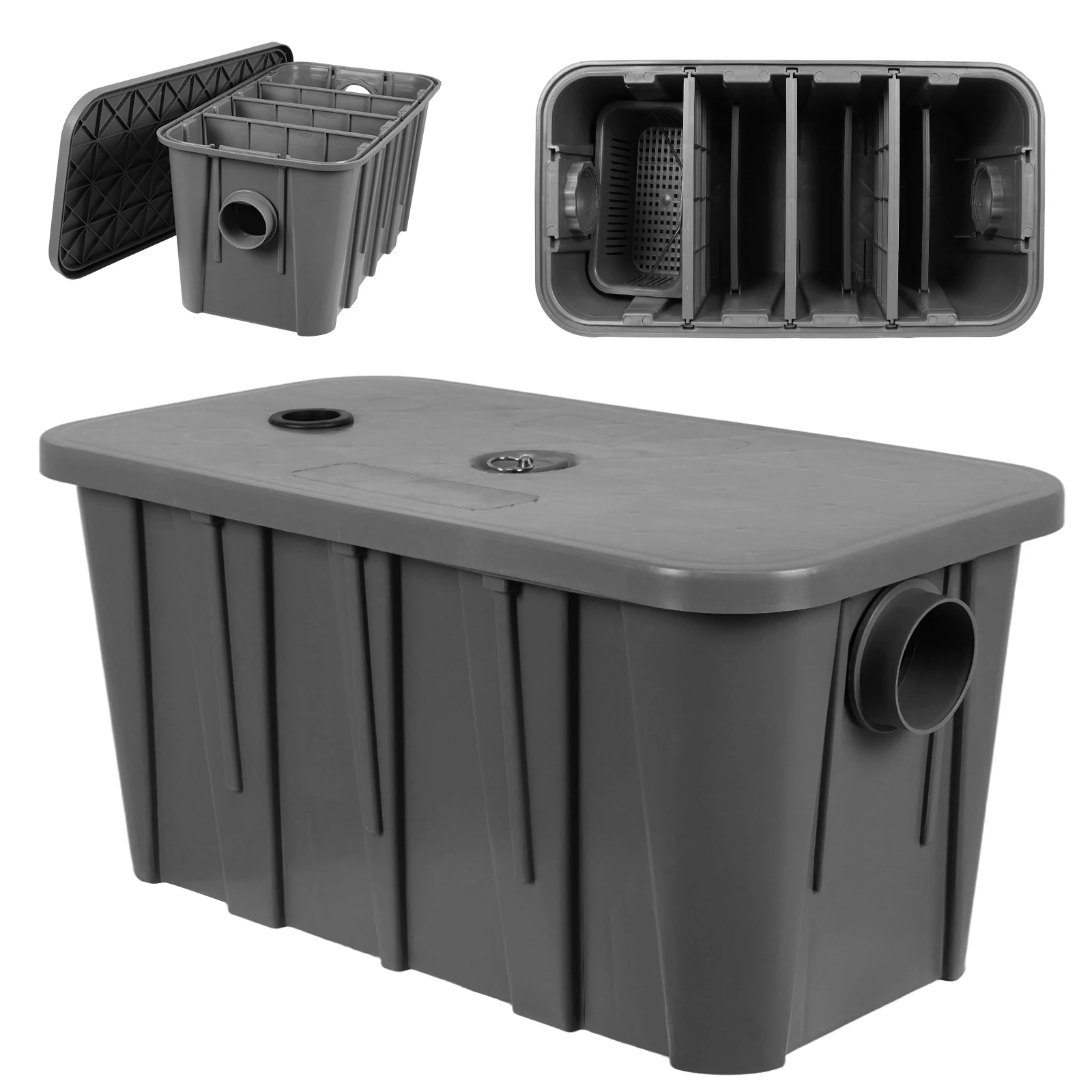 اعتراض المدخل الجانبي مع سلة مرشح قابلة للإزالة، فاصل الزيت والماء يمنع قباقيب والروائح لمطعم المقهى