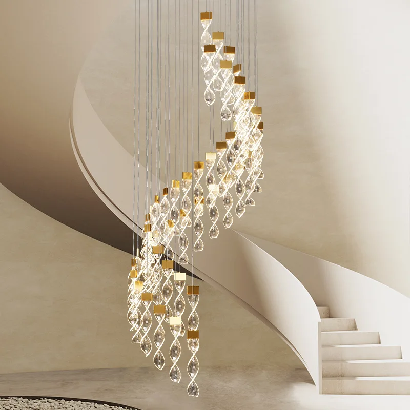 Villa picks high-end building mid-floor living room lamps duplex building chandelier y