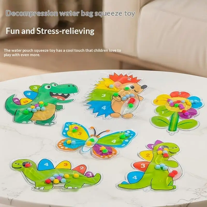 

Animal Shape Montessori Color Sorting Maze Beads Toy Sensory Squeeze for Kids Early Education Classroom Play