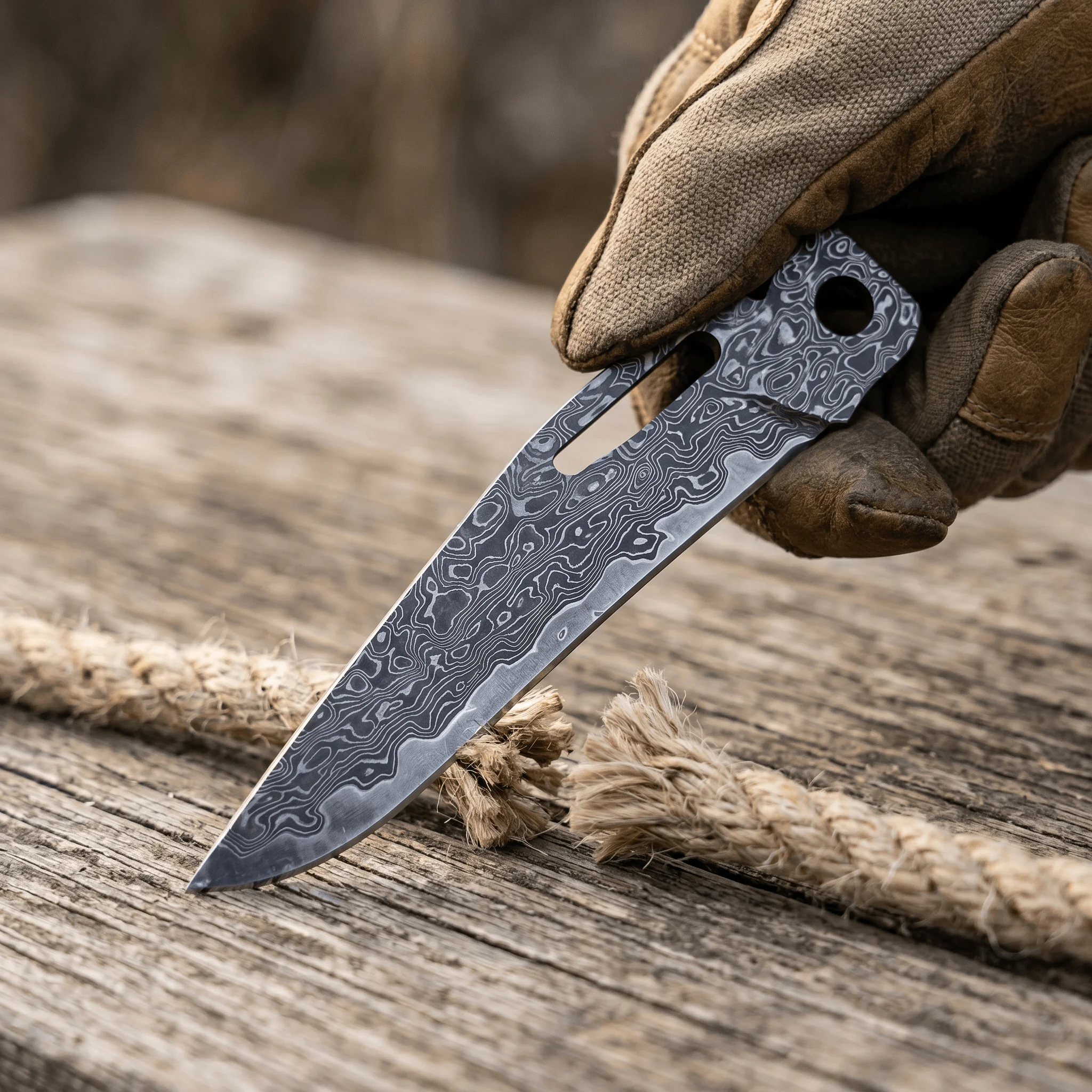 For Leatherman Surge, VG10 Damascus Replacement Blade, 60+ HRC Hardness, Sharp Cutting, OEM Slot Fit