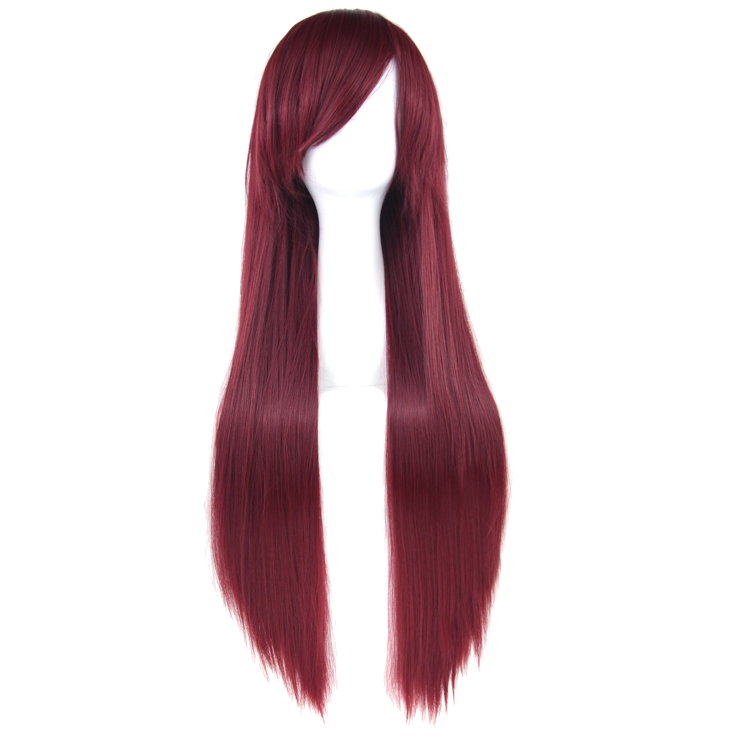 Synthetic Hair Red Straight Long Wig for Anime Cosplay Rias Gremory Halloween Costume Hair Erza Scarlet Wig with Bangs image 5