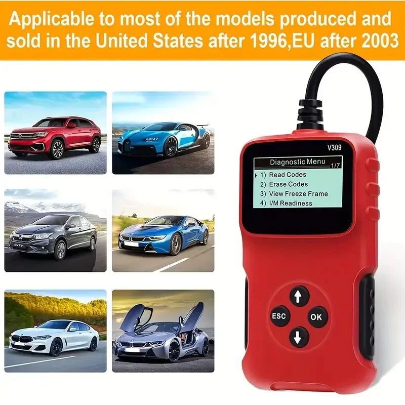 New OBD2 Scanner V309 Engine Diagnostic Troubleshooter ELM327 Car Code Reading Card Auto Scan Diagnostic Tool