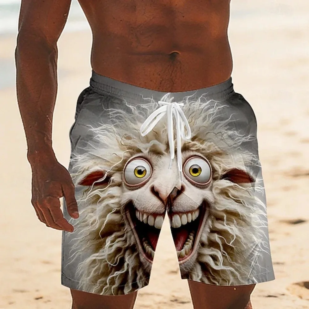 Fun Animal Duck Patte3D Print Breath Quickdry Men's Large Size Shorts Outdoor Leisure Beach Vacation Surfing Parent-Child Shorts