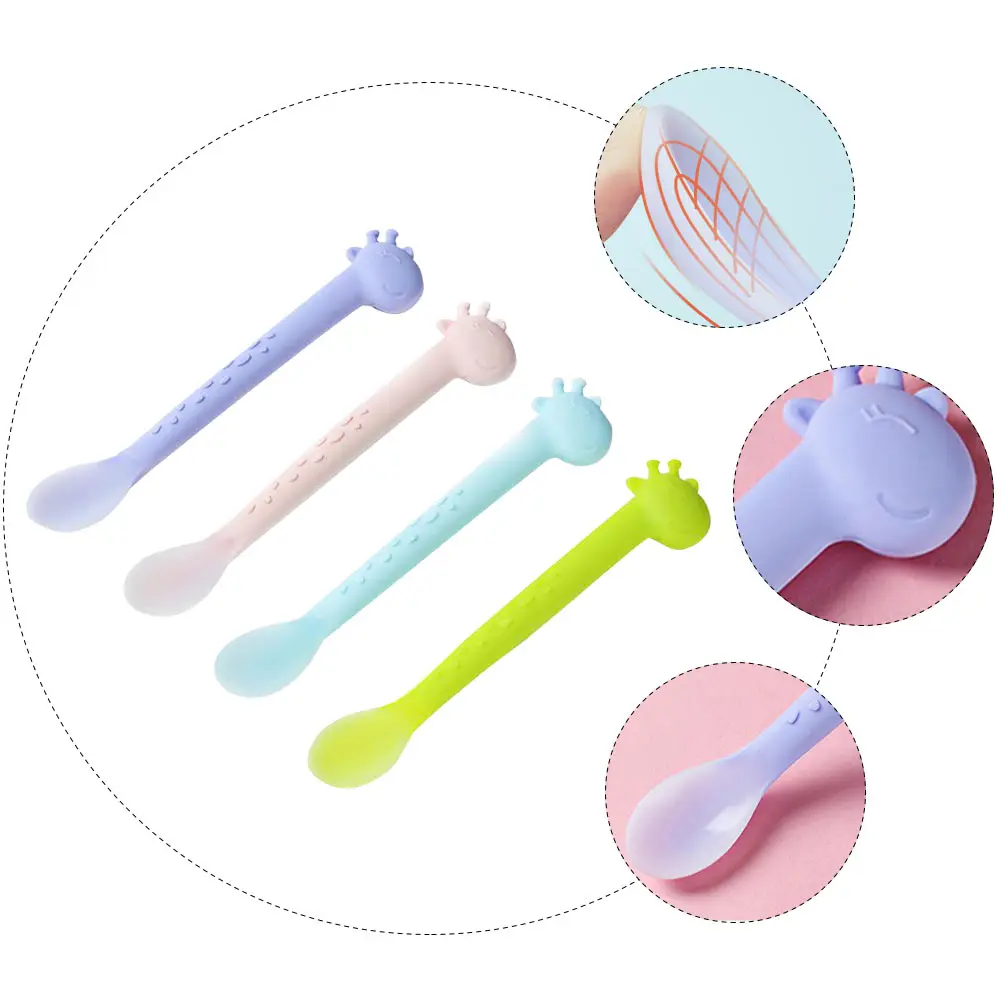 

Baby Silicone Feeding Infant Toddler Newborn Training Spoon Kids Dining Training Infant Feeding Spoon Safe Food Grade