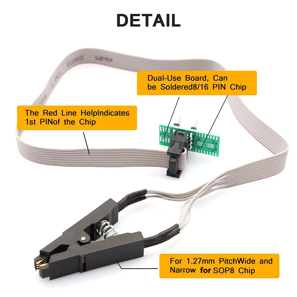 Test Clip SOP8 SOP16 For SOIC8 For EEPROM 93CXX / 25CXX / 24CXX + CH341A 24 25 Series Flash BIOS USB Programmer Module