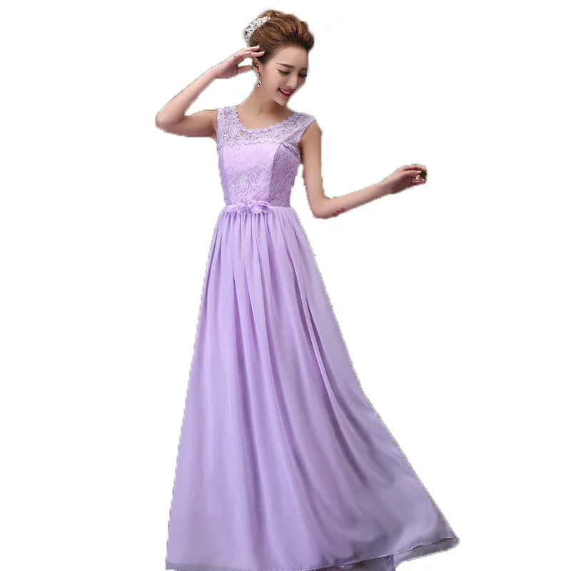 Ablehnen Rückkehr 2024 süße Erinnerung Chiffon lila lila Brautjungfer kleider handgemachte Blume formelle Party Robe Abschluss kleid lang