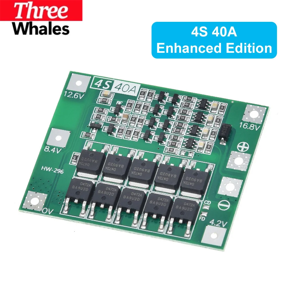 3S 4S 20A 40A 60A Li-ion Lithium Battery Charger Protection Board 18650 BMS Drill Motor 11.1V 12.6V/14.8V 16.8V Enhance/Balance