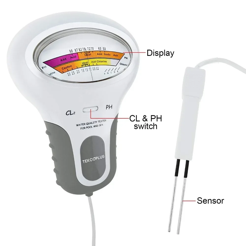 Tester miernika poziomu Tester chloru, PH i chloru Cl2 Monitor testowy monitora wody w basenie Spa z sondą