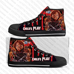 Film Horror Childs gioca Chucky High Top Sneakers uomo donna adolescente tela Sneaker coppia scarpa Casual scarpe su misura