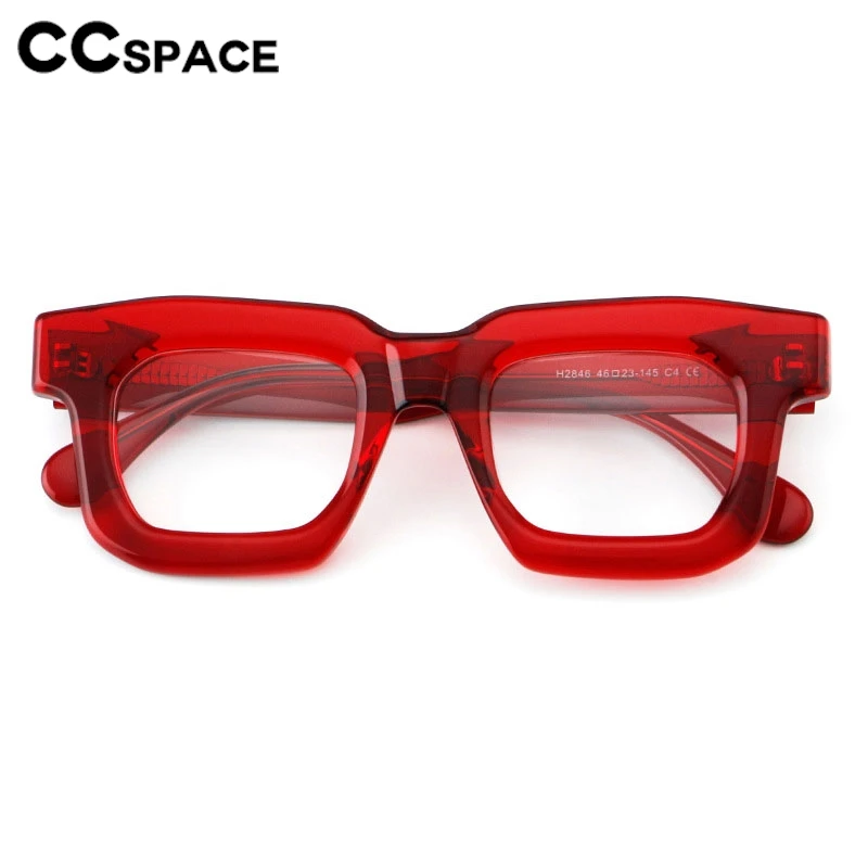 Thick Acetate Glasses Frame High Quality Square Retro Optical Clear Eyeglass Customizable Prescription Spectacles #301902