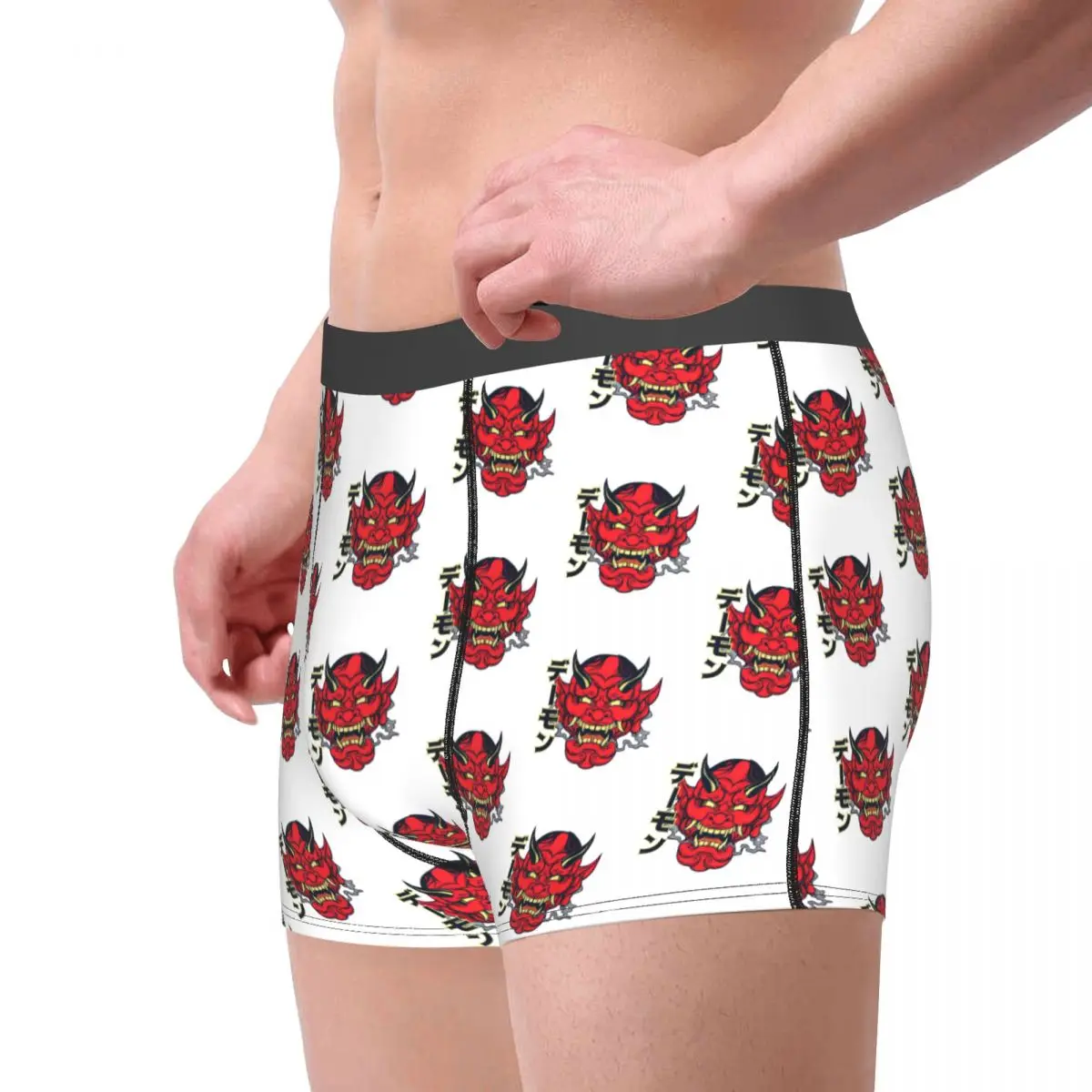 Japanese Hannya Mask Underpants Breathbale Panties Male Underwear Print Shorts Boxer Briefs