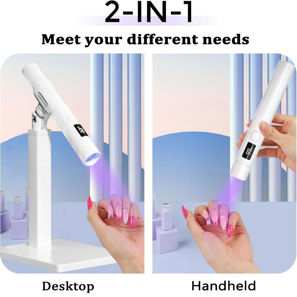 Portable UV LED Nail Light For All Gel Polish Quick Dry USB Nail Dryer Machine Mini Flashlight Pen UV LED Nail Lamp with Stand