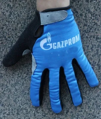 Winter Fleece Thermal 2016 GAZPROM  Team One Pair Full Finger Cycling Jersey Gloves MTB Road Mountain Gel Gloves