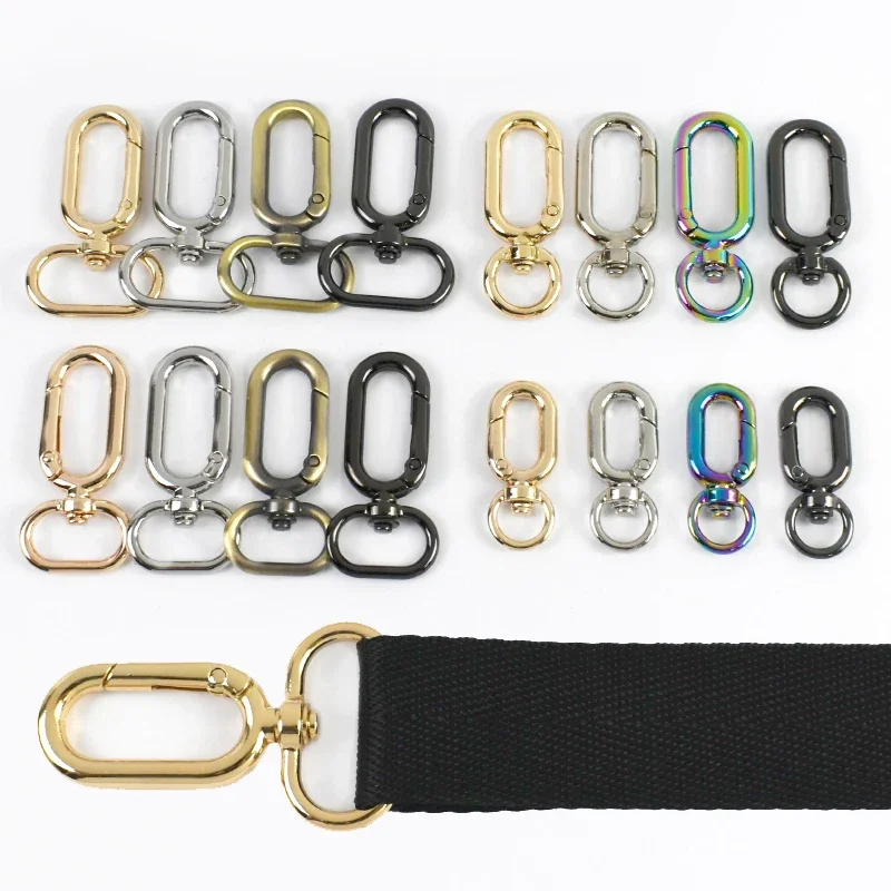 

Meetee 10/12/20/25mm Webbing Tape Carabiner Rings 5/10Pcs Dog Collar O Ring Metal Lobster Clasp Keychain Trigger Clip Snap Hook