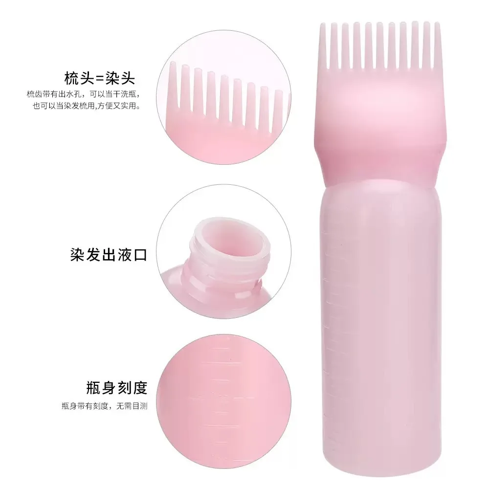 

Silicone Shampoo Bottle with Root Comb Applicator Hair Washing Comb Set Shampoo Brush Tint Salon Hairdressing Styling Tools