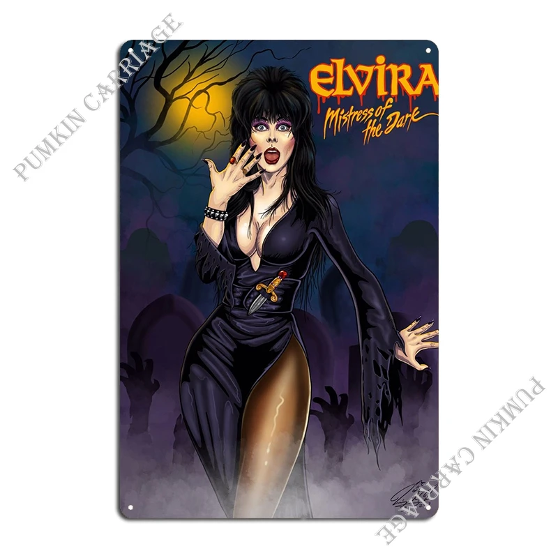 Elvira Metal Plaque Poster Cinema Mural Pub Design Wall Cave Tin Sign Poster