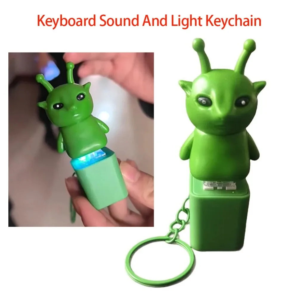 2026 Funny Animal Kitten Keychain Fidget Clicker With LED Colorful Lights Sound Button Toy Stress Relief