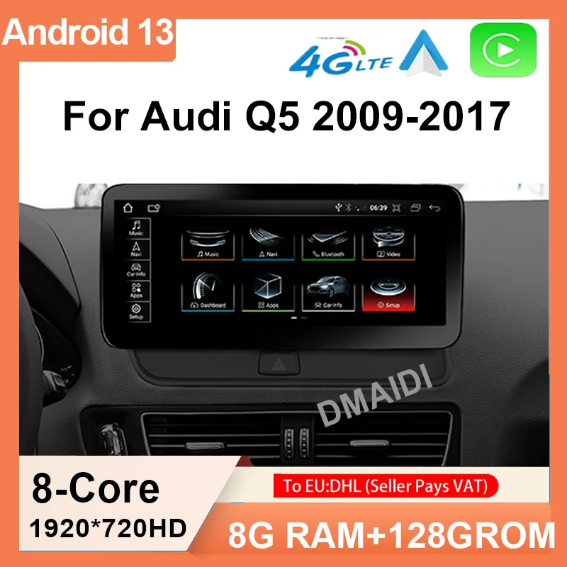 

Android13 12.5inch Carplay AUTO For AUDI Q5 09-16 Factory Price 8G 64G Car Video Players GPS Navigation Bluetooth Android Radio