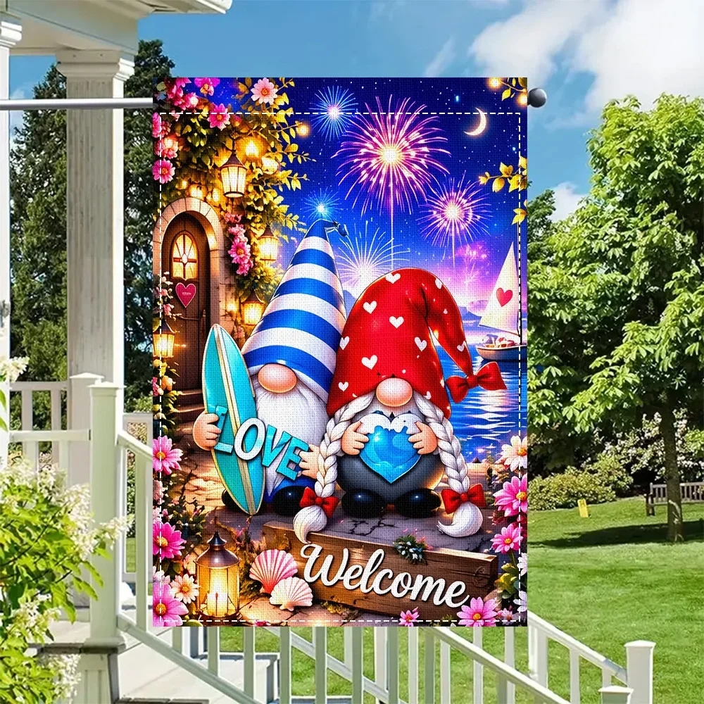 1pc Garden Flag, double sided print, perfect for outdoor beach patio decor (pole not included)
