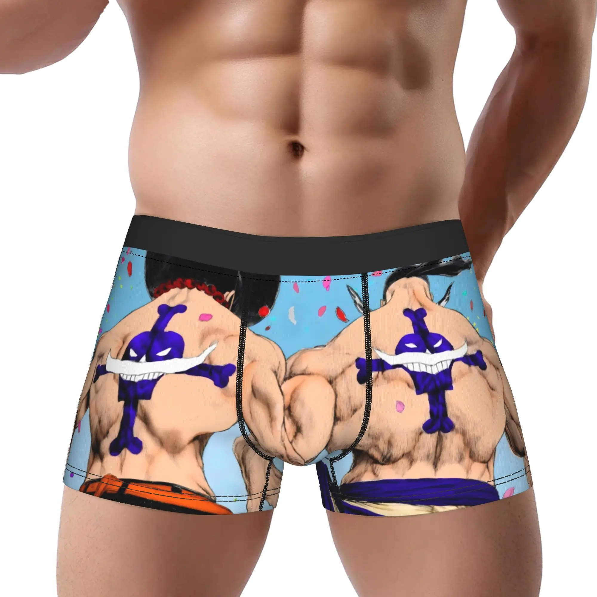 Whitebeard and Ace One Piece Underpants Homme Panties Men's Underwear Print Shorts Boxer Briefs