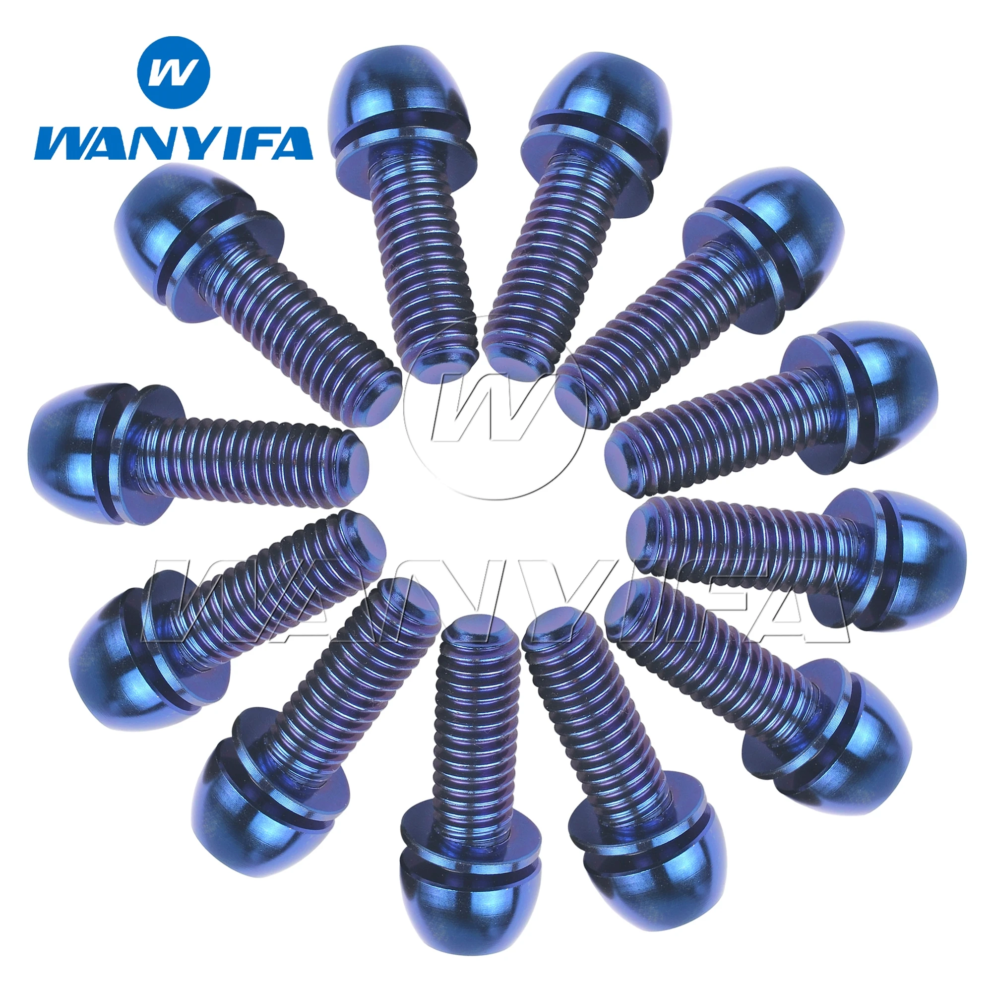 Wanyifa Titanium M6x18mm M6x20mm Ball Tapered Screw with Washer 4/5/12pcs Bolts for Bicycle Brake