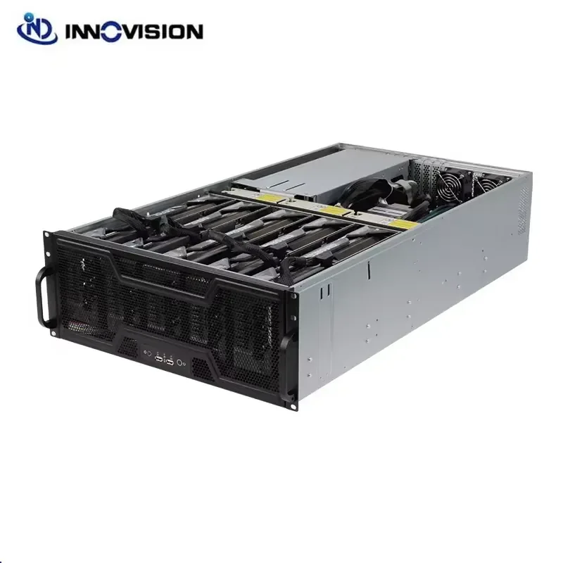 BOLRZO High Quality Large Model Inference OEM Server Case 4U Rack AI Training 5 GPU Rendering Cloud gaming Server GPU Mining