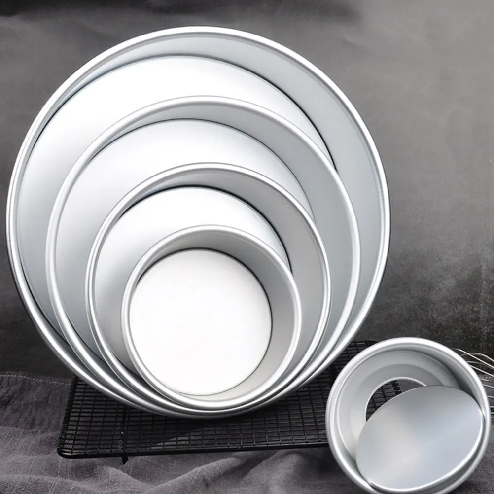 

6 Inch Cake Mold Baking Pan Premium Aluminum Alloy Nonstick Round Baking Sheet Live Bottom Design Easy Release for DIY Home