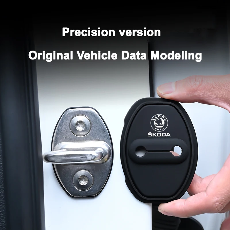 

4pcs Car Silicone Door Lock Cover Protective Sticker For Skoda S Fabia Rapid Superb Octavia A5 a7 2 Kodiaq Scala VRS Accessories