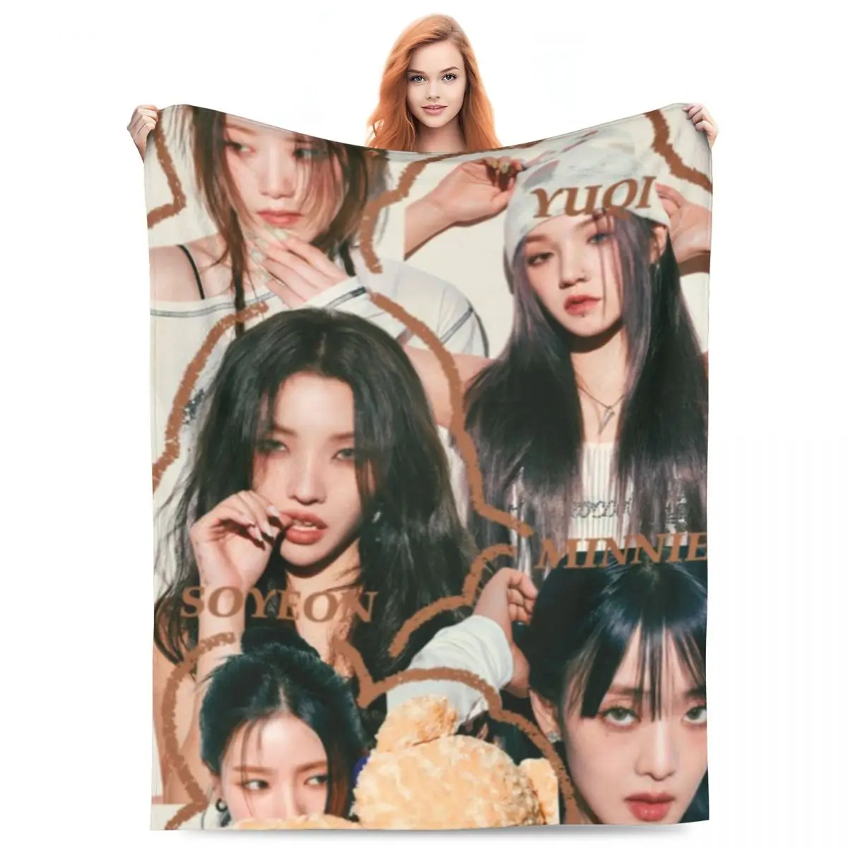 

G-Gidles Super Warm Blanket Korean Kpop Music Team Travel Bedding Throws Winter Novelty Custom Flannel Bedspread Sofa Bed Cover