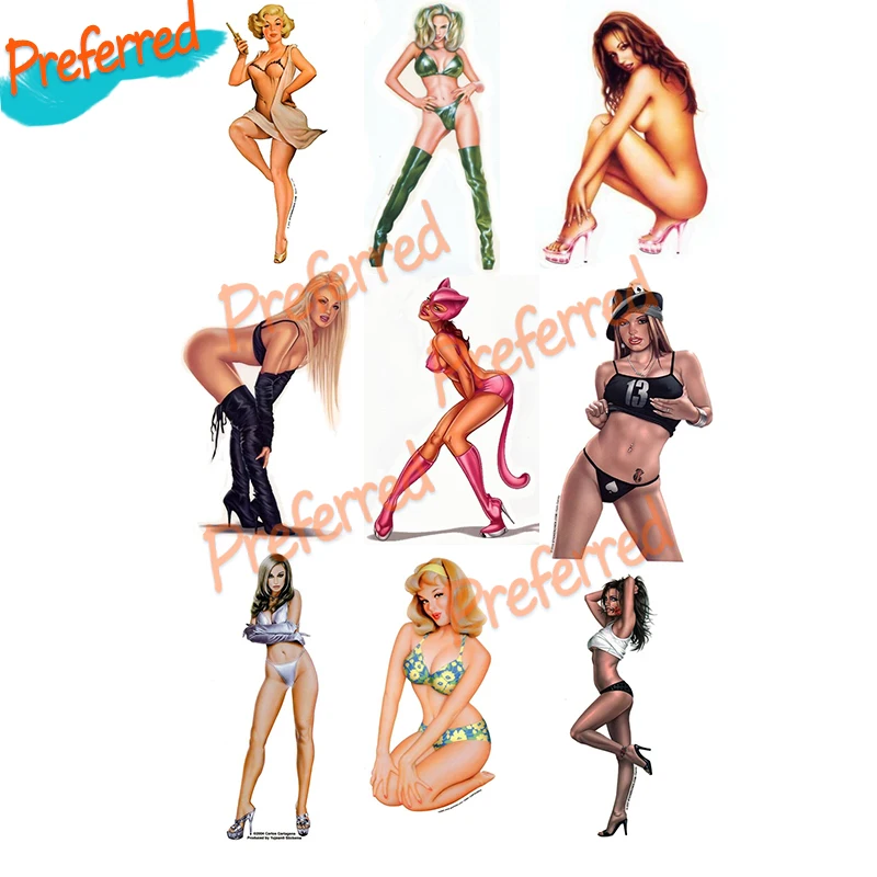 Sexy Beauty Cover Girl Redhead Bikini Skirt Tall Boots Sticker/Vinyl Auto Parts Window Car Styling Decal PVC