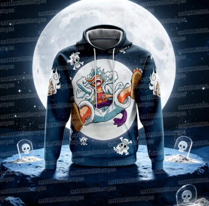 One Piece Trafalgar Law 3D Digital Cartoon Print Logo Anime Cosplay Clothes Hoodie Warm Sweater Jacket Peripheral FamilyMatching