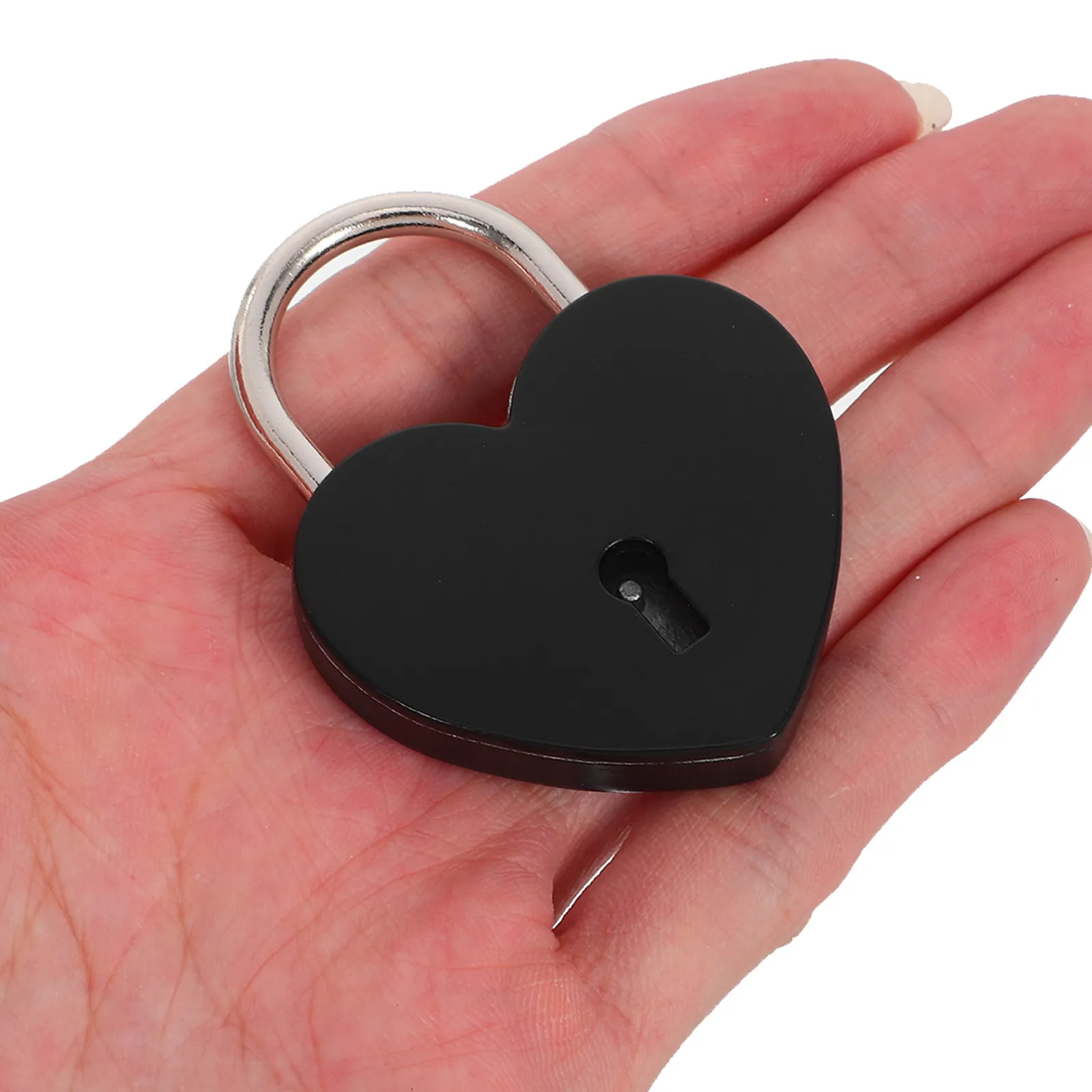 2Pcs Heart Shaped Mini Padlocks Metal Locks with Keys Small Lock for Diary Jewelry Box Storage Black Padlock Heart-Shaped Lock