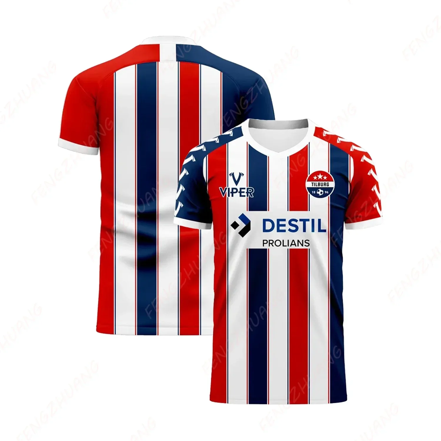 

Summer Classic Casual Loose T-Shirt Willem II 2023-2024 Home Concept Jersey Outdoor Sweat Absorbent Quick Dry Soccer Jersey