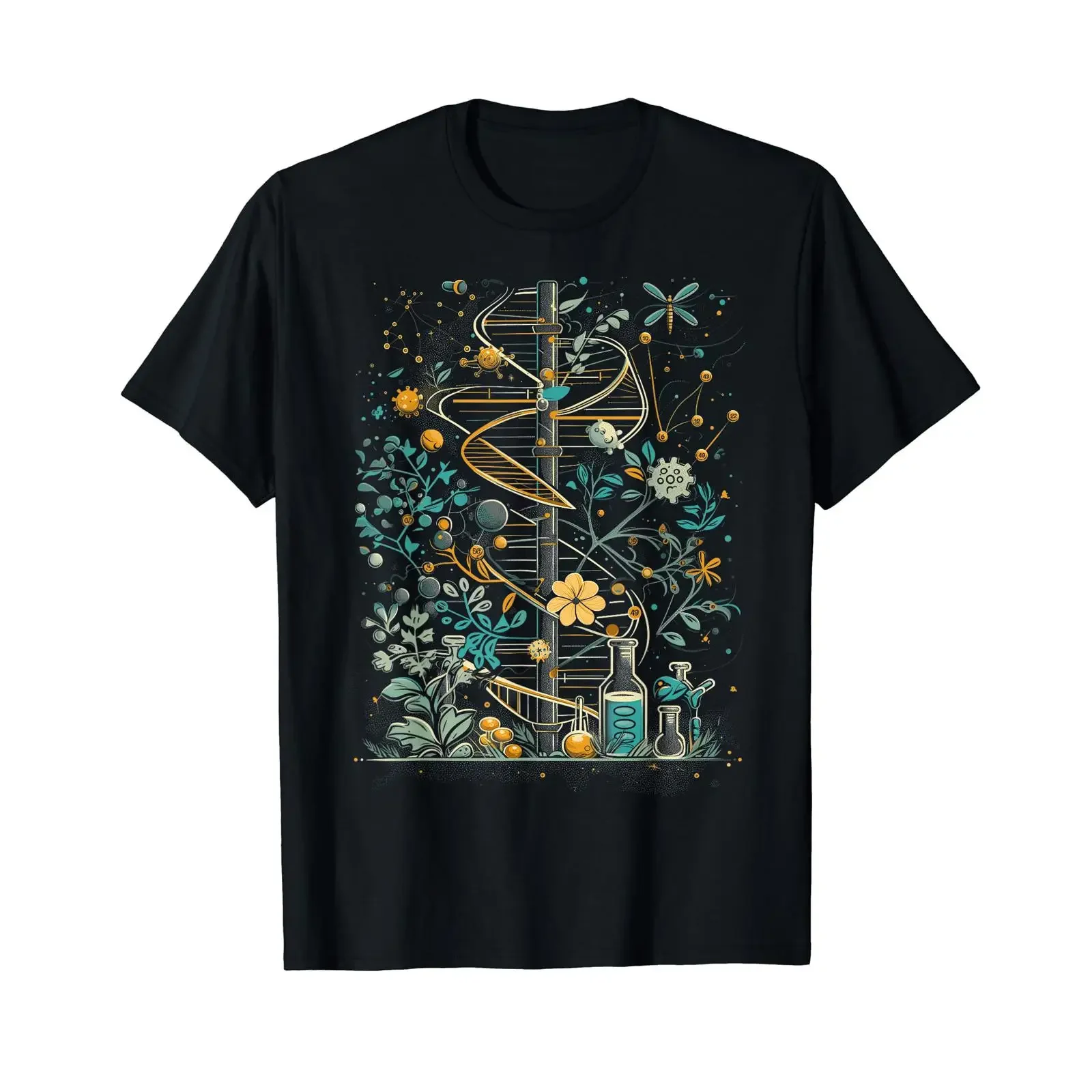 Biotechnology DNA Helix Botany Science Biology TEEMONGOUS T Shirt black vintage Washed Stretched Comfortable designer clothes