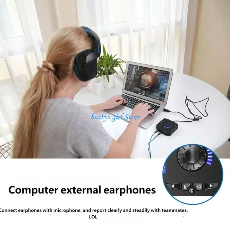 

C7AB External Sound Card for Portable Use on Desktop Laptop Providing Improved Sound