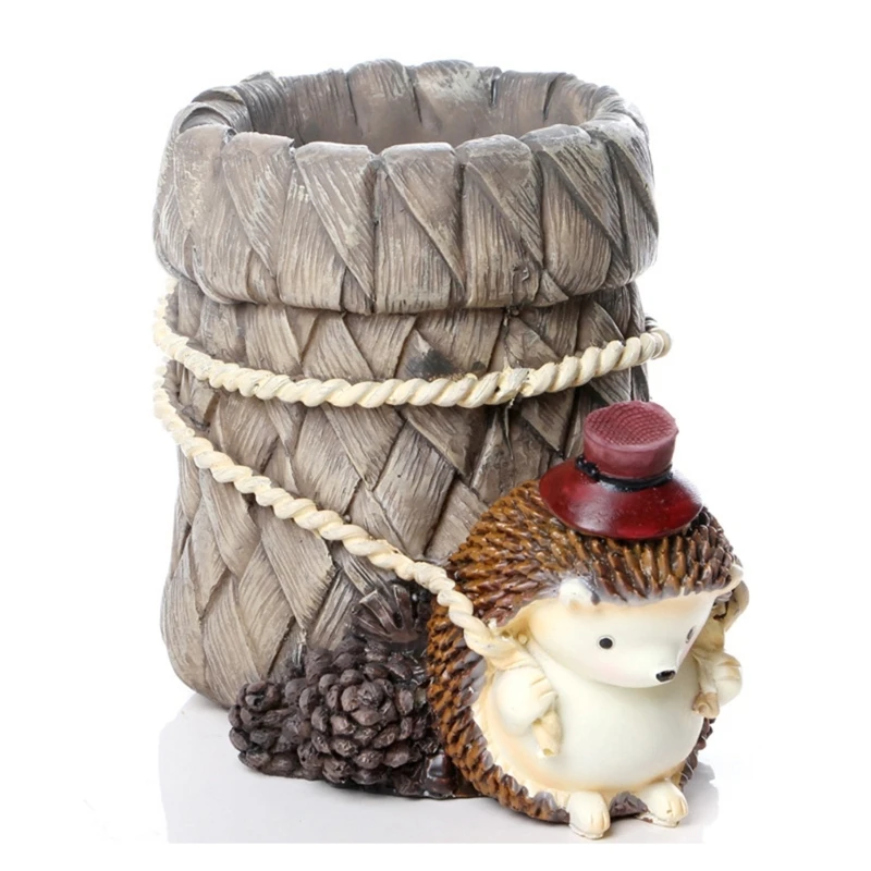 

MXME Small Hedgehog Concrete Pen Holder Silicone Mold Multi-functional Office Decoration Articles Cement Pen Container Molds