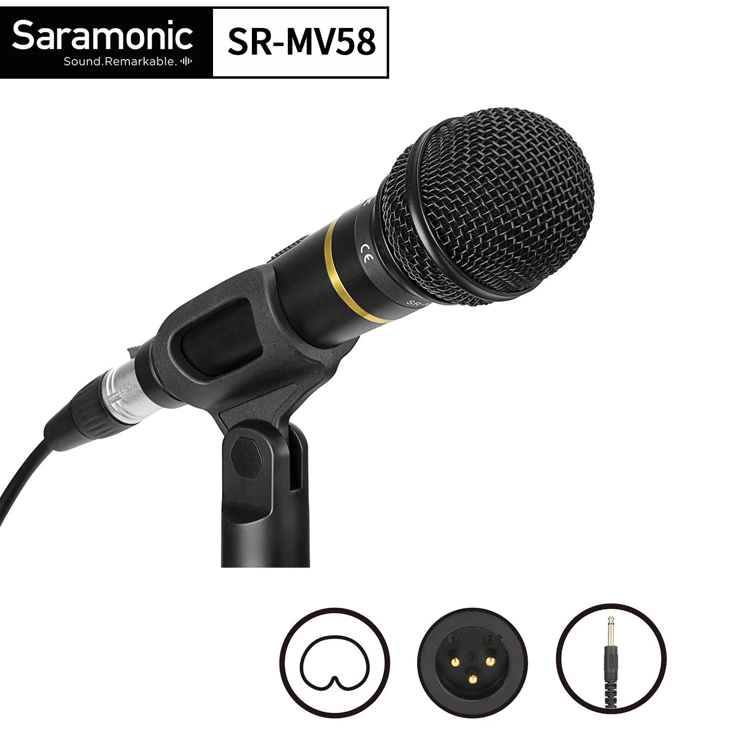 

Saramonic SR-MV58 Cardioid Dynamic Vocal Handheld Microphone for Live Shows Theaters Rehearsals Meetings with 6.35mm Mic Jack