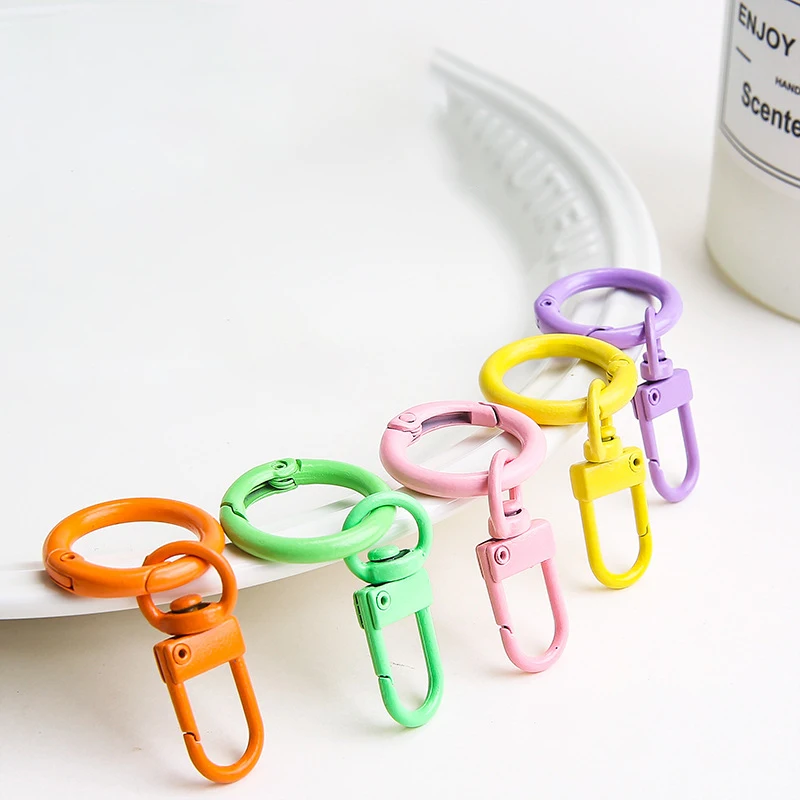 5 stücke Metalle Bunte Frühling Schlüsselring Schnalle Haken Schlüsselbund Karabiner Für DIY Schmuck Machen Liefert Zubehör Erkenntnisse Handwerk – Detail 3