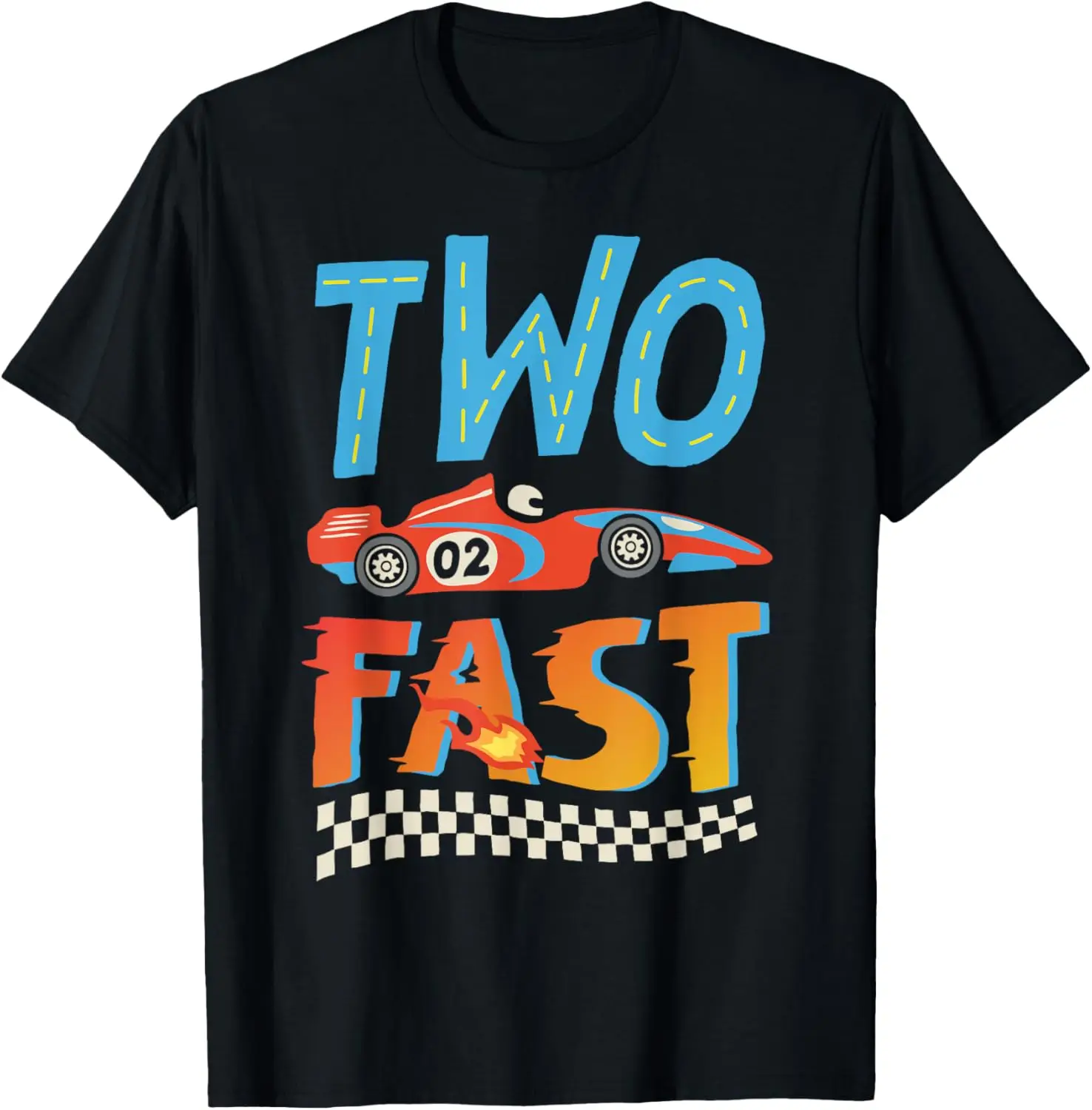 2 Fast Race Car Two Year Old Birthday Boy Racing 2nd Bday T-Shirt