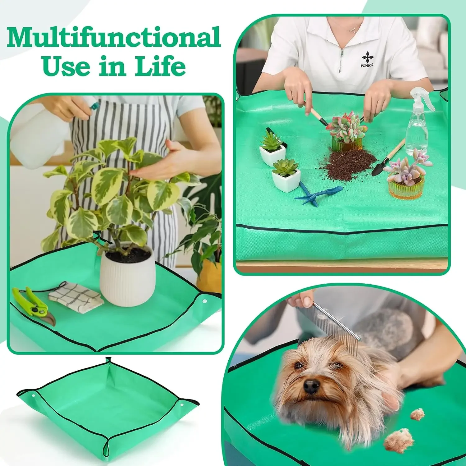 100x100cm Planting Mat Gardening Potting Pad Foldable Garden Plant Flower Pot Reusable Reusable Transplanting Waterproof Mats