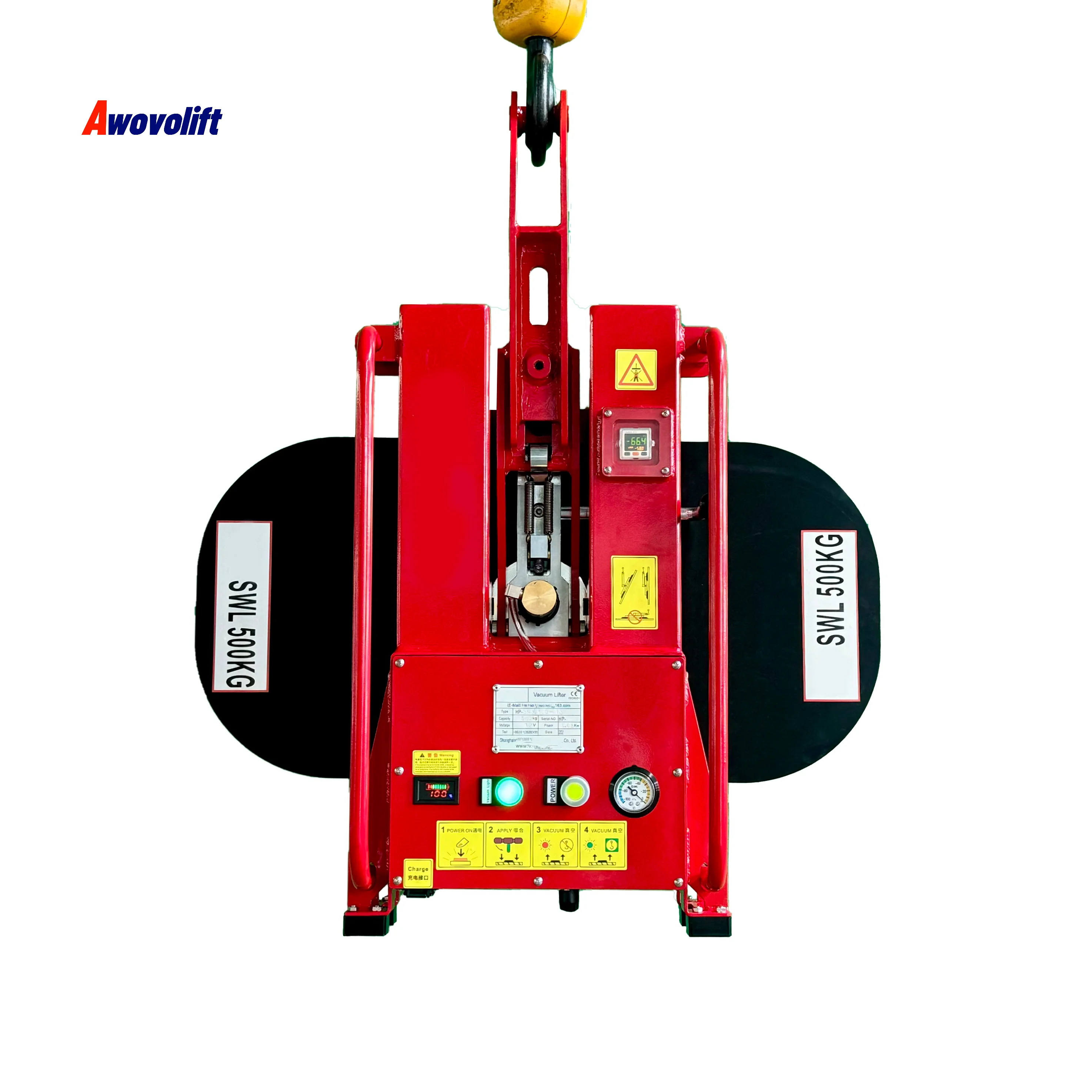 Awovolift Glass Lifter Steel Vacuum Lifting Equipment for Construction with Tilting Rotation Motor Pump Load Capacity 500-750KG