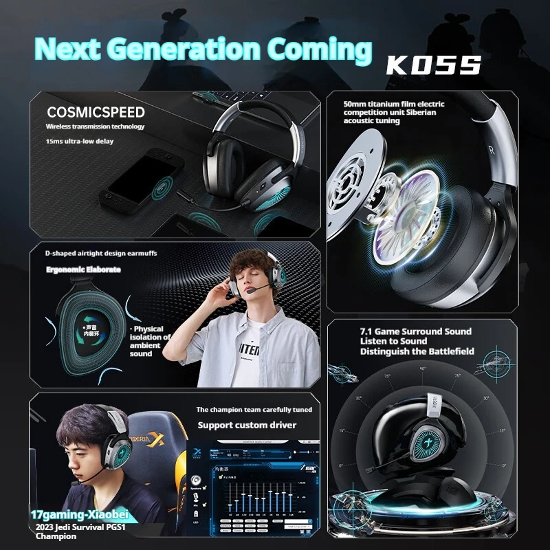 Xiberia K05S Wireless Gaming Headset Bluetooth Headphones 4-Mode 2.4G Lightweight Headphone Esports Gamer Pc Gaming Mic Gift