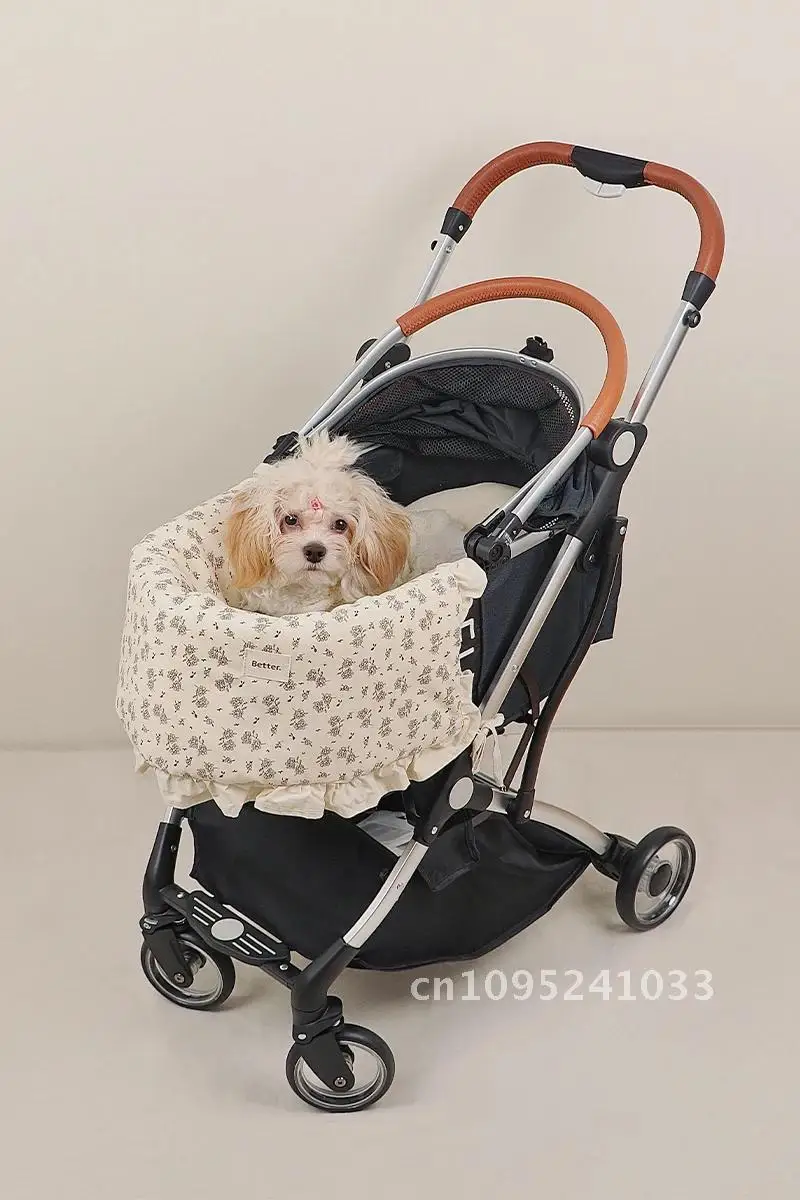 

For pet stroller edge mat mat pillow set stroller dogs three-piece for and Korean cotton cats accessories