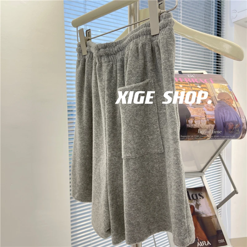 특대 사이즈 300 포우 스포츠 여성용 편안한 루즈핏 와이드 레그 하이웨이스트 핫팬츠 여름 트렌디 캐주얼 팬츠