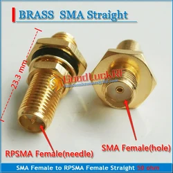 1X Pcs SMA Female To RP-SMA RPSMA RP SMA Female Plug O-ring Washer Bulkhead Panel Mount Nut Gold Plated Brass RF Connector