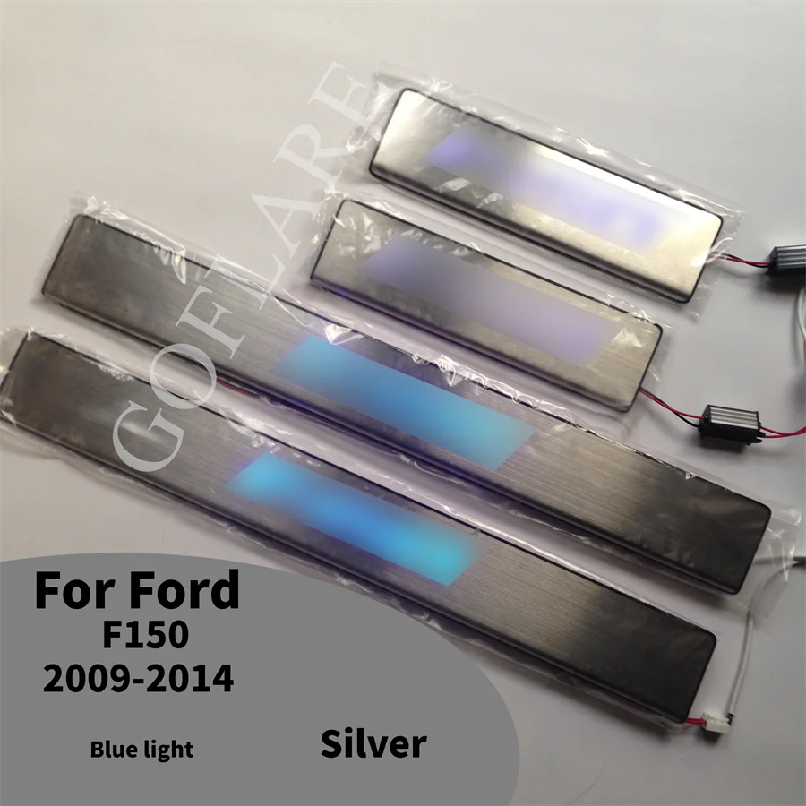 

For Ford F150 2009-2014 LED door sill scuff plate guards illuminated welcome petal Entry Guard Cover threshold Car Accessories