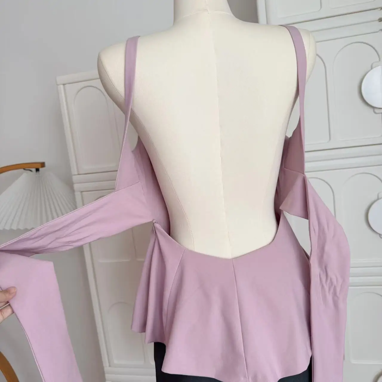 Verão feminino sexy voltar rendas até o pescoço magro regata senhora cor sólida linda rosa sem costas regata